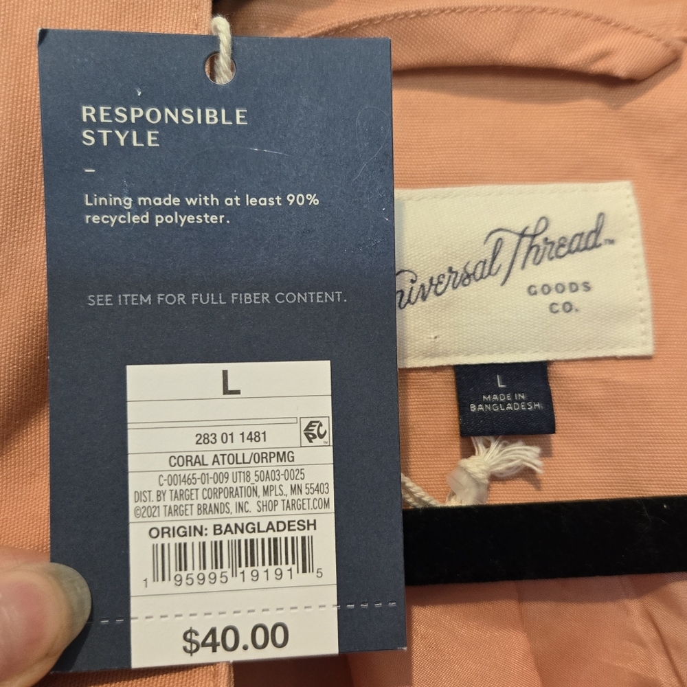 NEW Universal Thread Orange Utility Jacket Womens Size Large - Picture 4 of 8